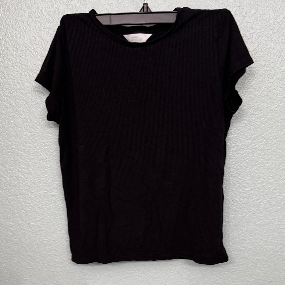 Market & Spruce Black Short Sleeve Crew Neck Tee